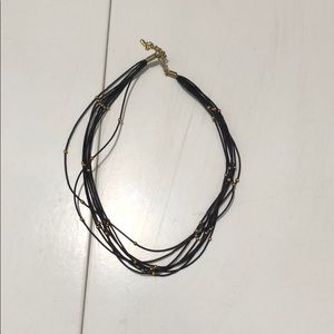 Leather like choker necklace hippy jewelry